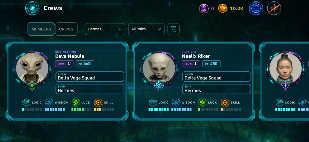 Abitrium crew assignment screen